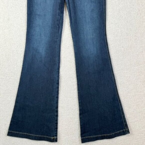 Spanx Women Flare Jeans Small Petite Midnight Shade Indigo Blue Boho Western NWT - Picture 5 of 11
